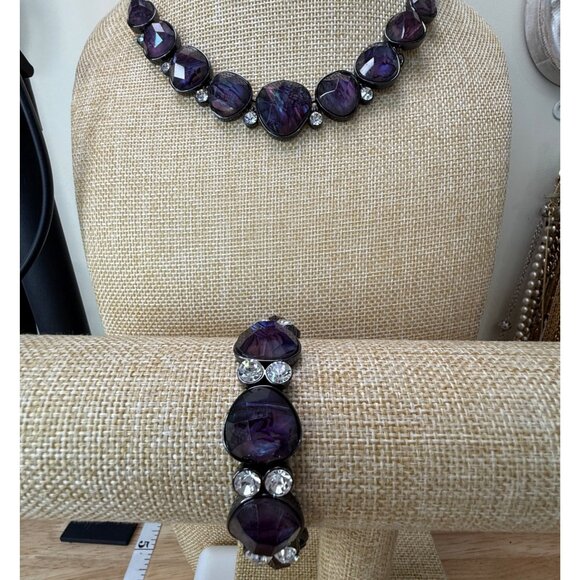 Jones New York Purple Stone Necklace & Bracelet Set With Crystal Accents - Picture 2 of 15